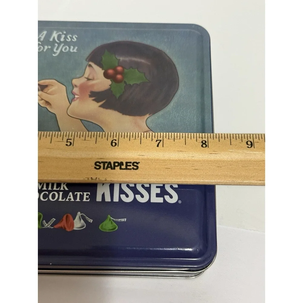 Vintage Hershey's Kisses Tin - A‎ Kiss for You- Holiday Candy Storage Metal Tin